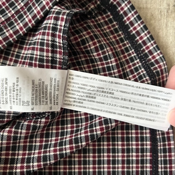 Hollister Red Black Retro Plaid Preppy Square Neck Slit Party Mini Dress XS - Picture 9 of 14